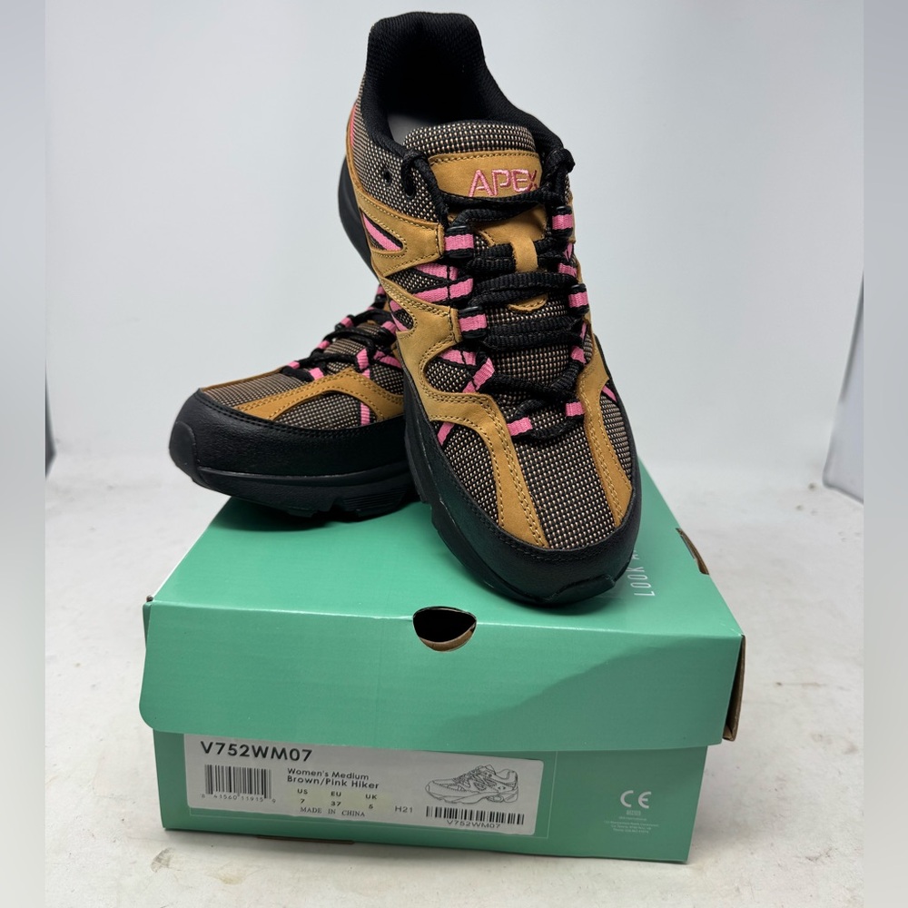 Apex V752W Women’s Hiker Boots Size 8 Medium Brown Pink Shoes New In Box